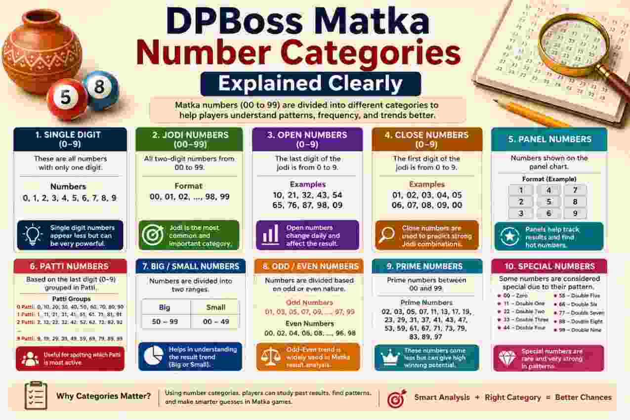 DPBoss Matka Number Categories Explained Clearly
