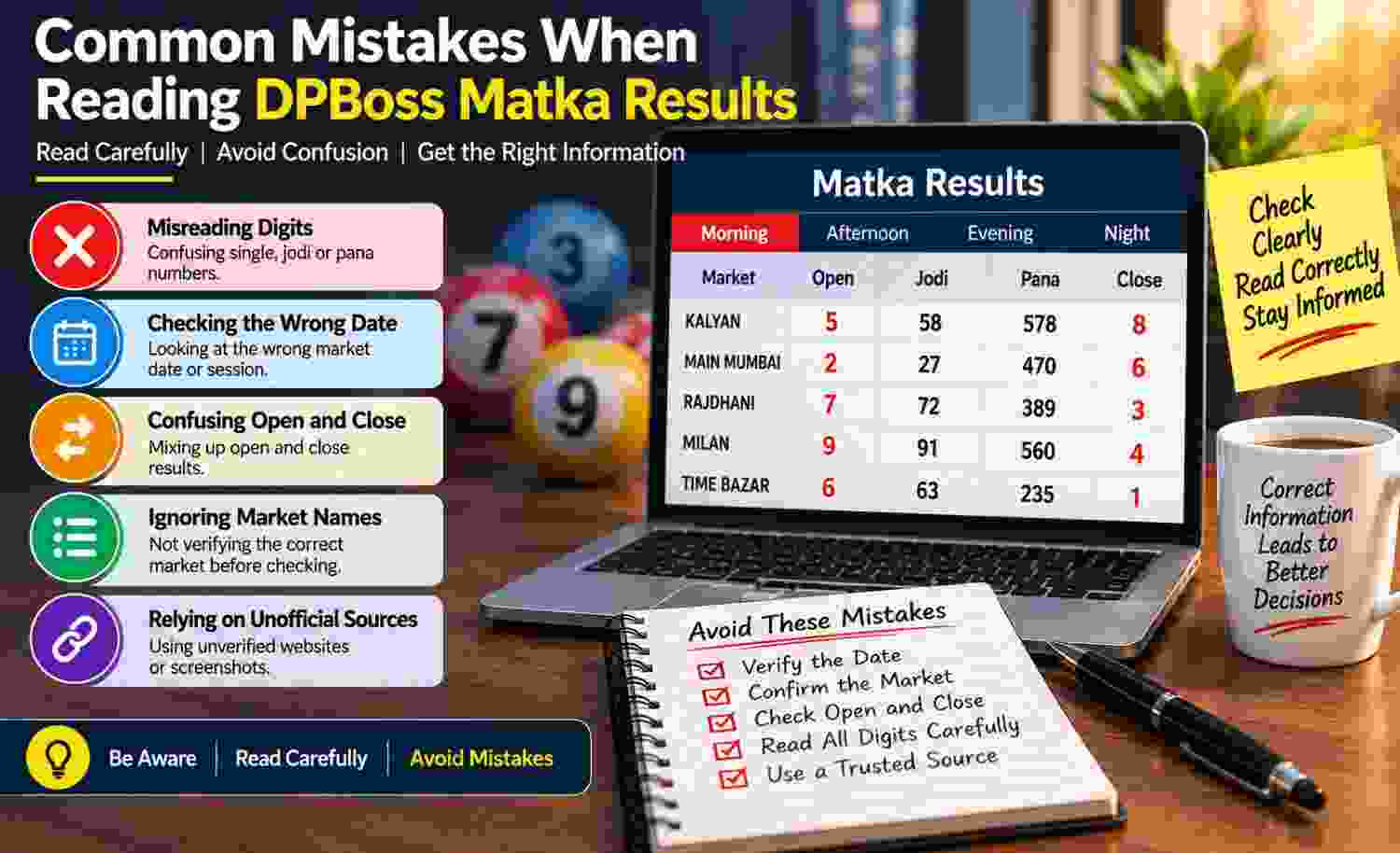Common Mistakes When Reading DPBoss Matka Results